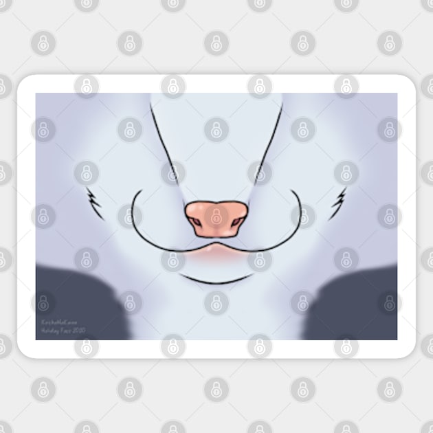 Silver Ferret Face Sticker by KeishaMaKainn